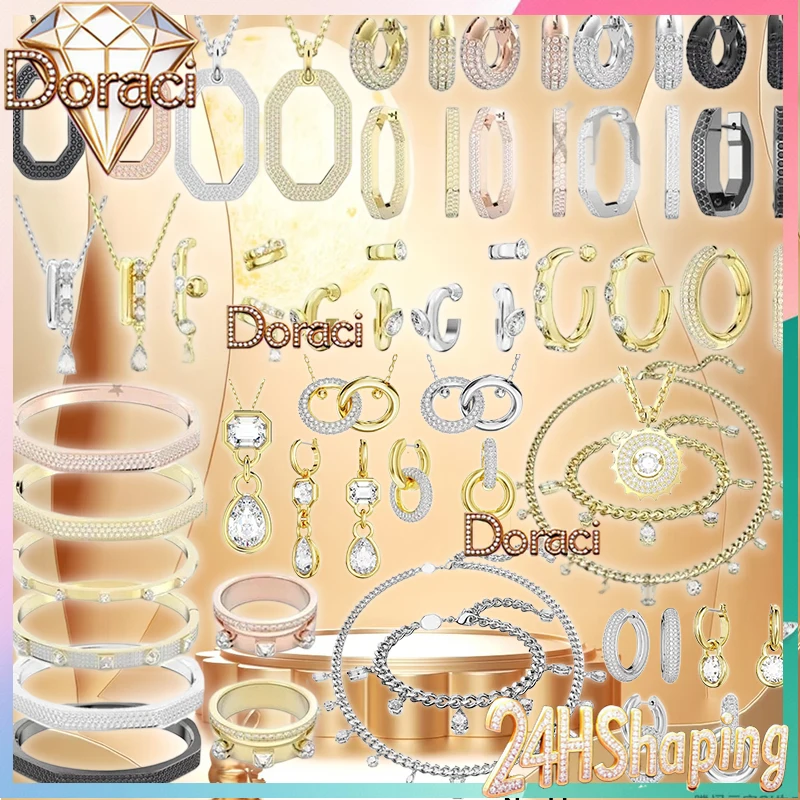 

Dextera 2025 Fine Jewelry Set Crystal Charm Women's Necklace Earrings Ring Bracelet High Quality Gift Band
