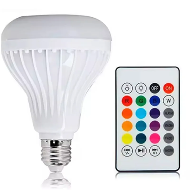 N05R E27 Smart RGB Wireless Bluetooth Speaker Bulb Music Playing Dimmable LED Bulb Light Lamp With Remote Controller