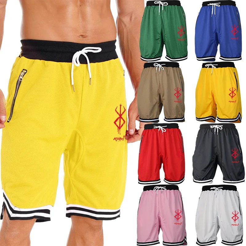 

Casual Basketball Shorts Men Mesh Lined Gym Shorts with Side Vents and Elastic Waistband for Outdoor Sports and Daily Use