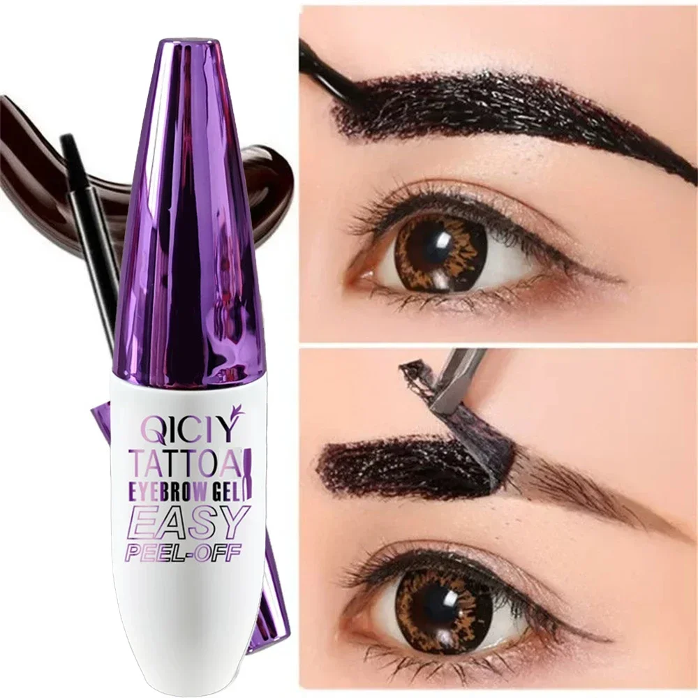 ยาวนาน 3 วัน Tattoo Easy Peel Off Eyebrow Gel ประเภทครีมยาวนาน Smudge-Proof เหงื่อกันน้ําเครื่องสําอางใหม่