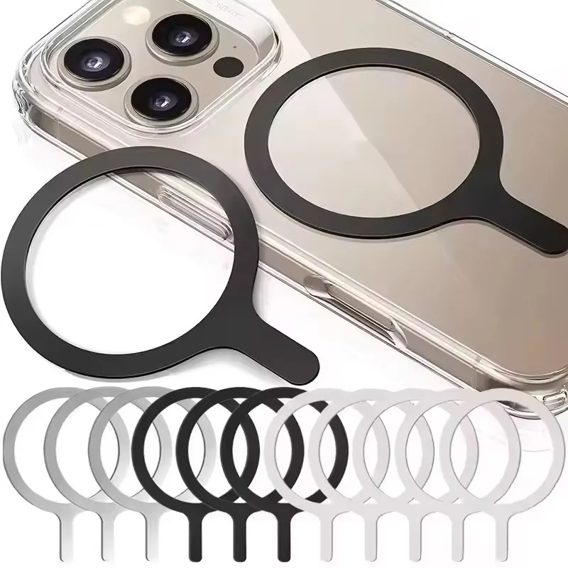 

10-1pcs Q Type Self Adhesive Metal Ring Iron Sheet Stickers for Samsung Mi Huawei iPhone Magsafe Magnetic Wireless Charging Ring