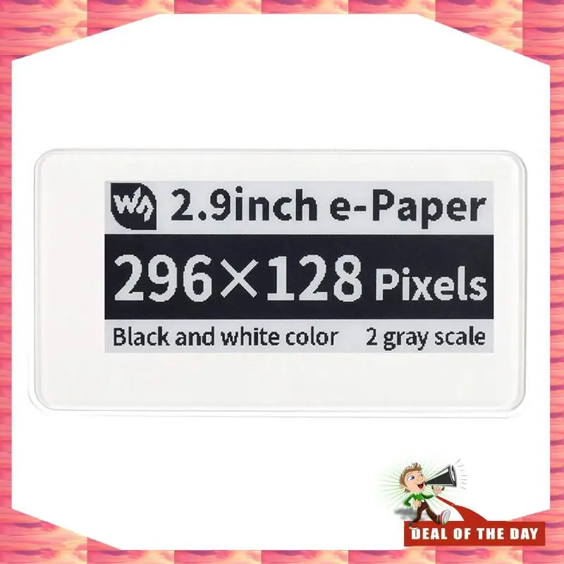 Consegna in 24 ore Waveshare Modulo schermo E-Ink Epaper Eink E Paper da 2,9 pollici wireless alimentato da NFC per APP Android mobile,