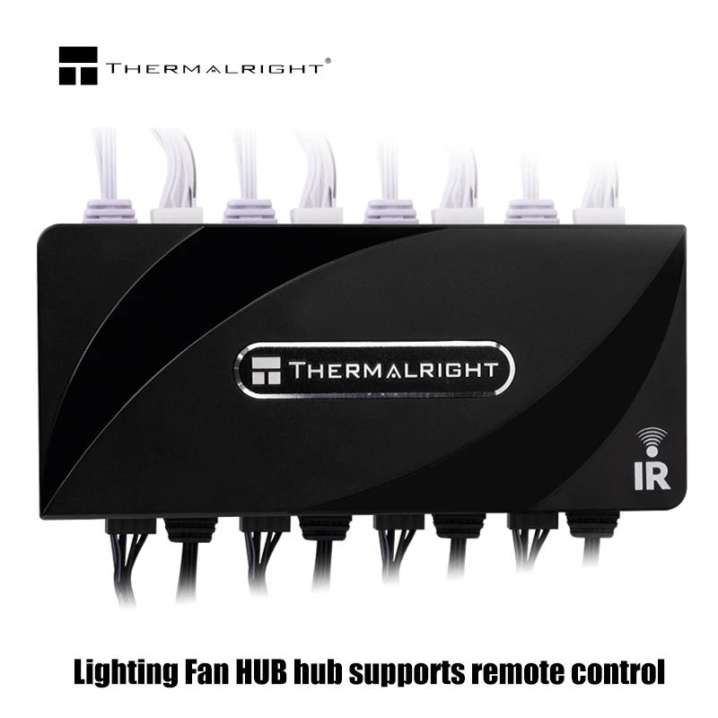 Thermalright 1 à 8 4 broches PWM + 3 broches + 5V ARGB ventilateur Hub IR télécommande séparateur SATA puissance PC adaptateur d'extension de refroidissement