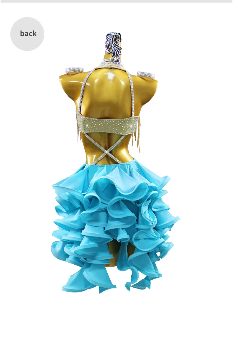 Neues Latein-Tanzkleid für Damen, Elegantes Party-Kostüm für Festivals, Ballsäle und Besondere Anlässe, Abendgarderobe 2026 für Mädchen – Detail 10