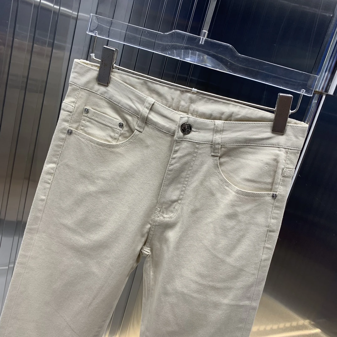 BLLIYOSS Pantaloni casual classici di lusso leggeri Jeans da uomo 2025 FW NUOVA moda Pantaloni a gamba dritta Old Money Ricamo Elastico liscio