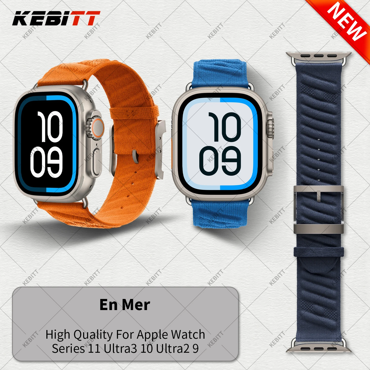 2026 Kebitt New En Mer Bleu Nuit Single Tour Iwatch Band 42mm For Apple Watch Ultra4 3 Series12 11 10 9 8Se 3 Strap 46MM 45 49MM