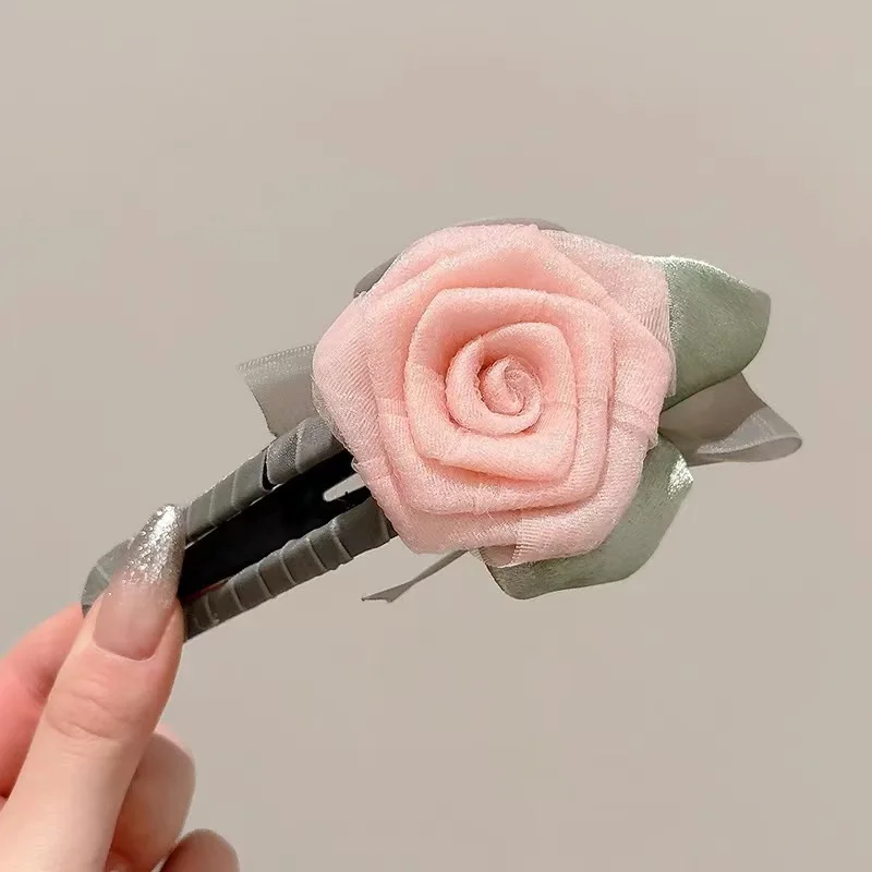 

Sweet Rose Flower Hair Clips for Women Hair Claw Hairpins Barrettes Headwear Trendy Korean Hair Accessories for Women