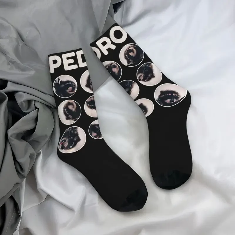 Y2K Funny Pedro Racoon Dance Popular Internet Meme Design Print Crew Stuff Spring Autumn Winter Super Soft Middle Tube Socks