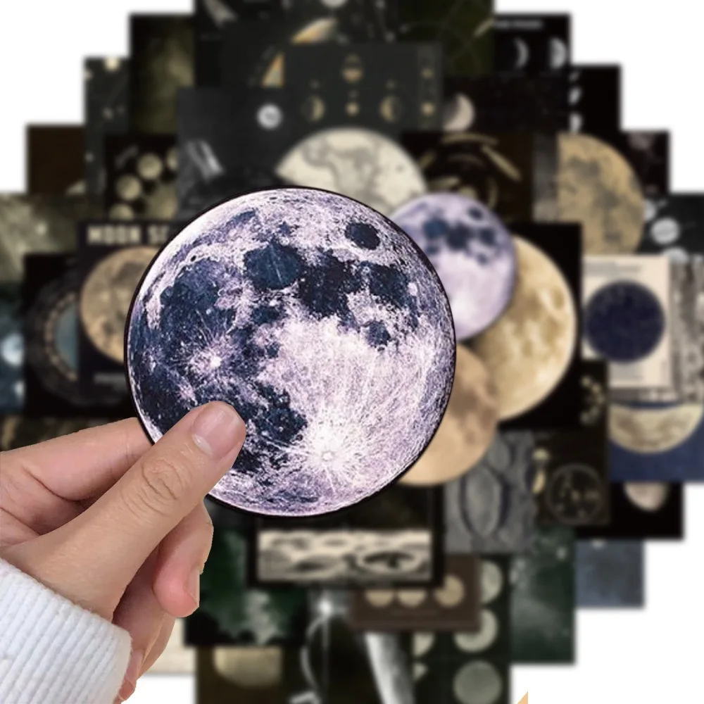 

10/50pcs Vintage Moon Space Galaxy Planets Stickers Graffiti DIY Waterproof Water Bottle Phone Laptop Skateboard Sticker Kid Toy