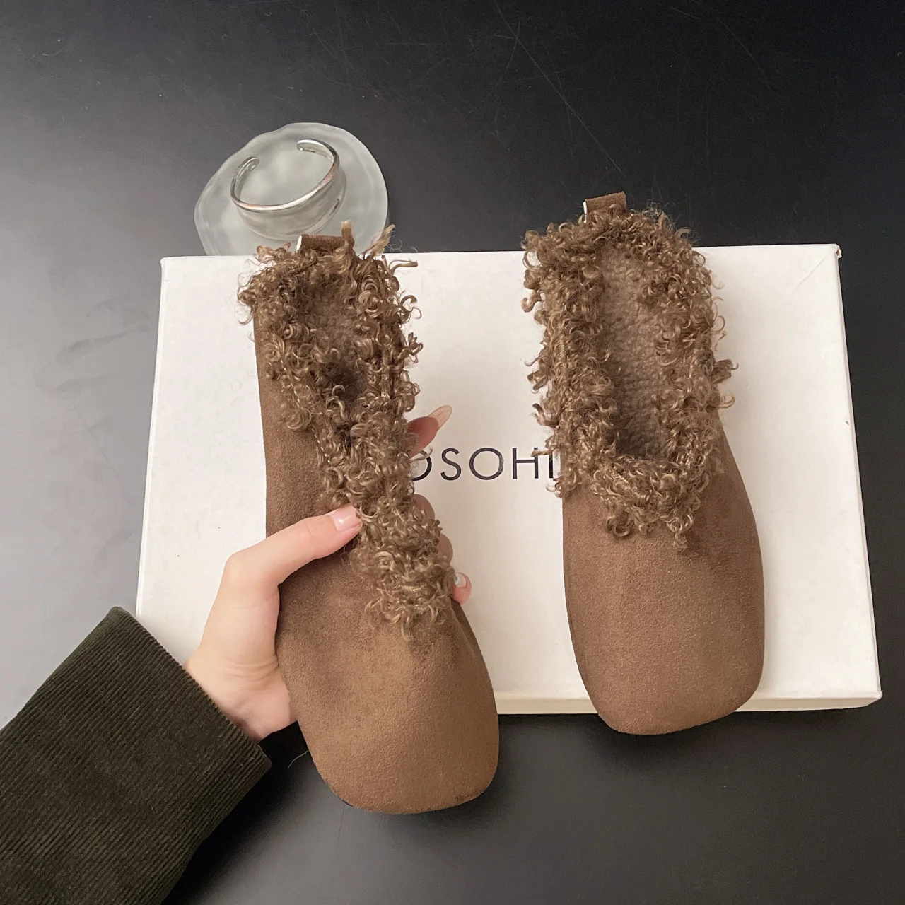 

Женские хлопковые тапочки на меху на плоской подошве, замшевые модные туфли-лодочки, дизайнерские теплые женские зимние сапоги, уютный зимний Mujer Zapatos, смешанный заказ