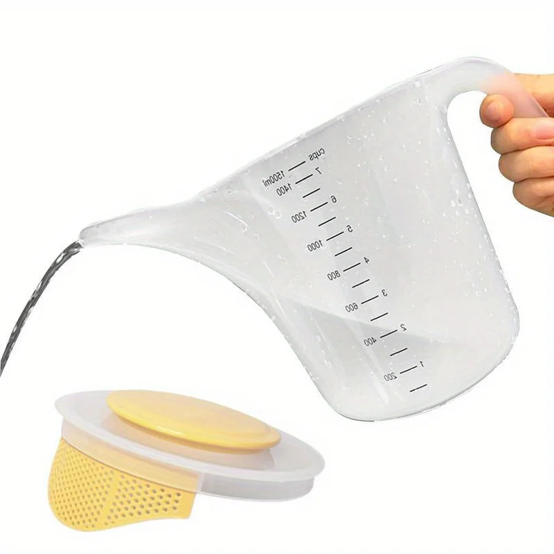 1500 мл кухонная чашка для смешивания жидкости, контейнер для измерения, инструменты для выпечки, мерный стаканчик для фильтрации вспени, кондитерские изделия, кухонный инструмент