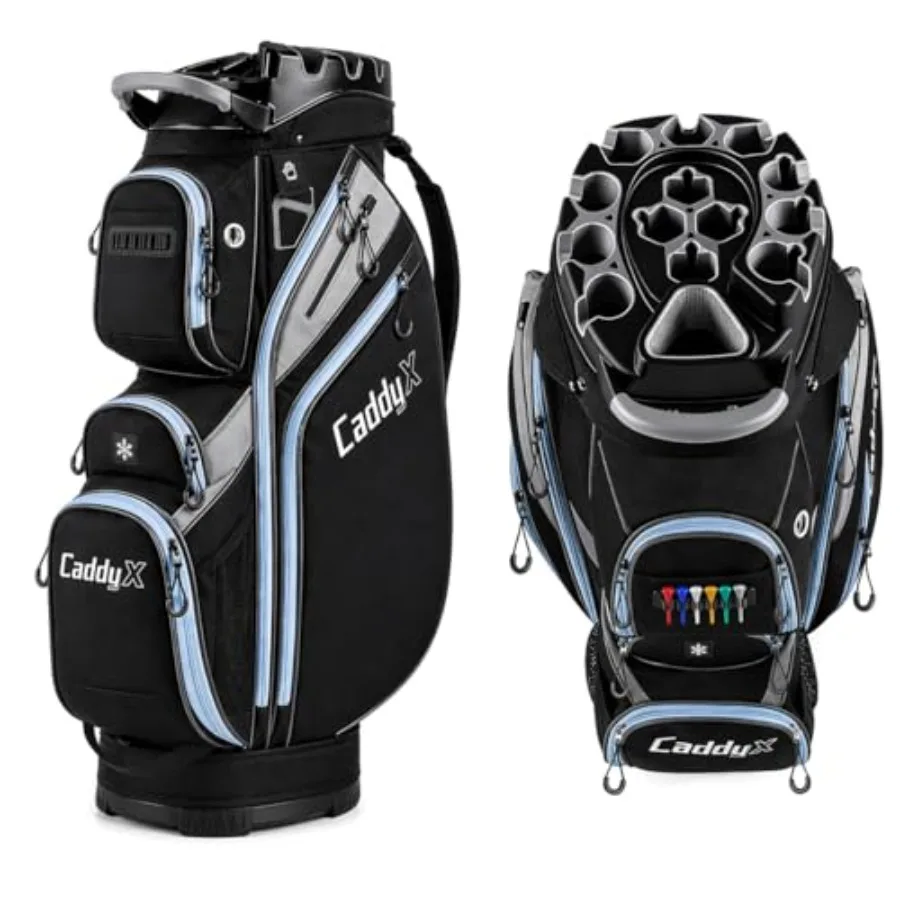 14-Way Golf Cart Bag, Professional Organizer Cart Bag with Anti-Rattle Top