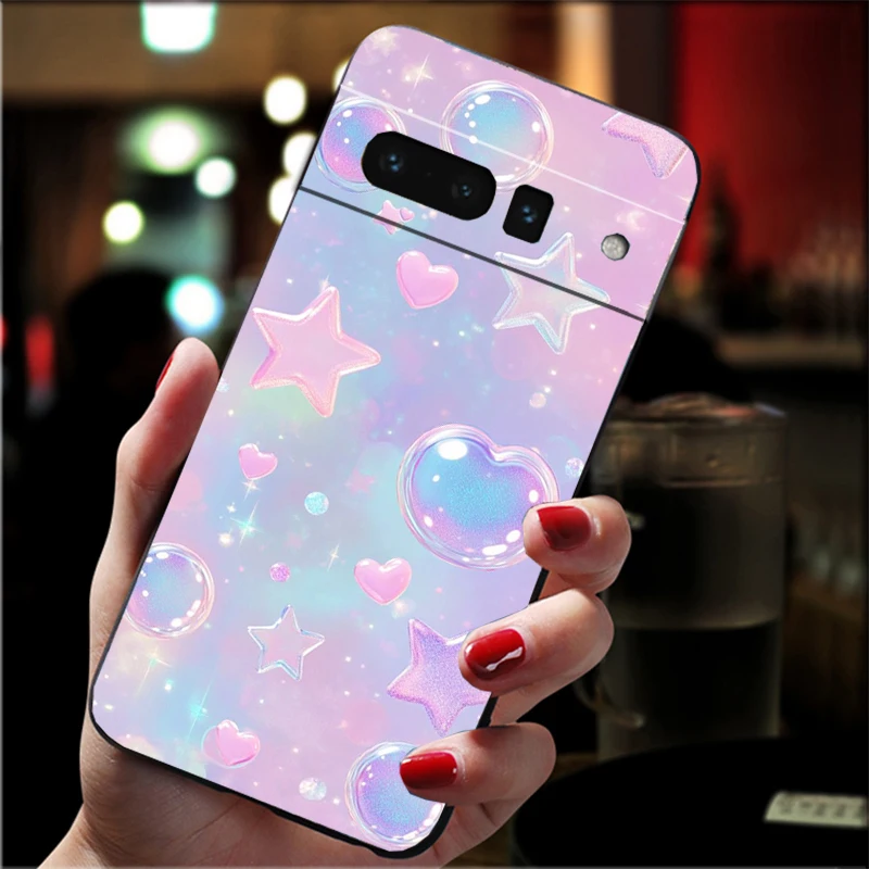 Casing Ponsel untuk Google Pixel 10 9 Pro XL 9A 8 7 6 Pro Pixel 8A 7A 6A Pixel 8 7 6 5 Casing Hati Merah Muda Cinta