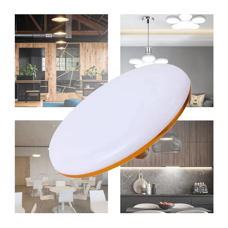 LED Bulb 220V E27 Base Household Energy Saving Lamp 12W Indoor Lighting Flying Saucer Light 6500k Ceiling Lamp Garage UFO Lamp