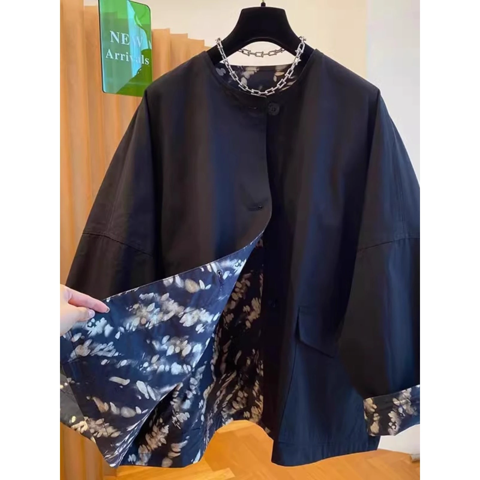 

Новая китайская двусторонняя одежда, повседневная свободная мужская куртка на осень и зиму, большой размер 300, модная уличная одежда