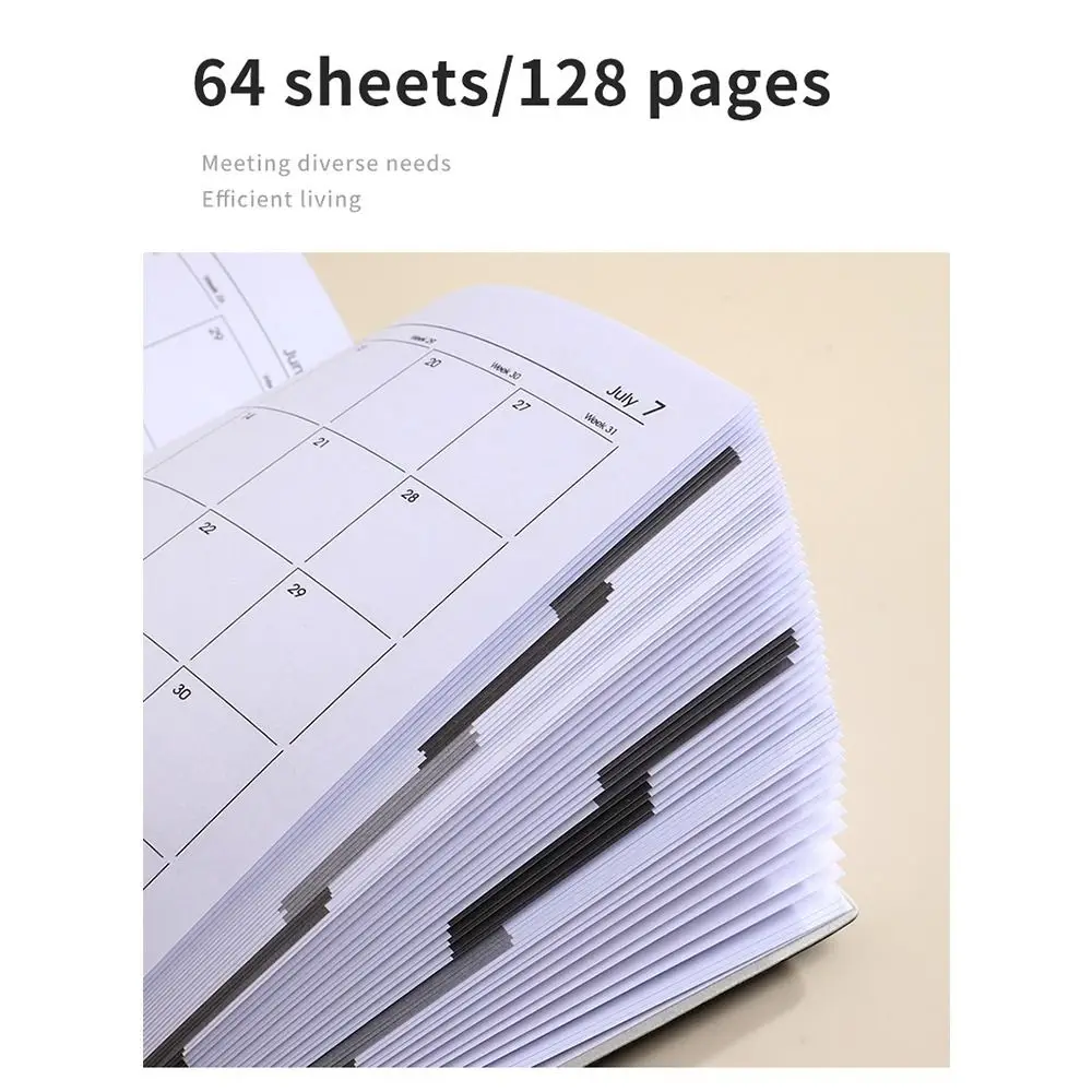 Laser 2025 English Notebook Colorful Efficiency Plan A5 Mini Pocket Notebook 12 Months To Do List Schedule Planner Notepad