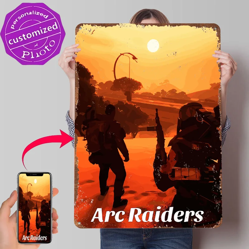 Arc Raiders Game Printed Poster Customized Wall Art Retro Vintage Metal Tin Signs for Bedroom Decoration Room Accessories House
