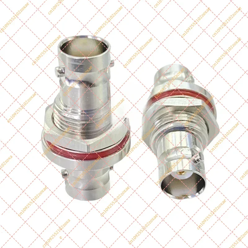 BNC Female Hermetic Seal Flange High Vacuum Airtight Wall Feedthrough Coaxial Connector Adapter w/ Nut Gasket