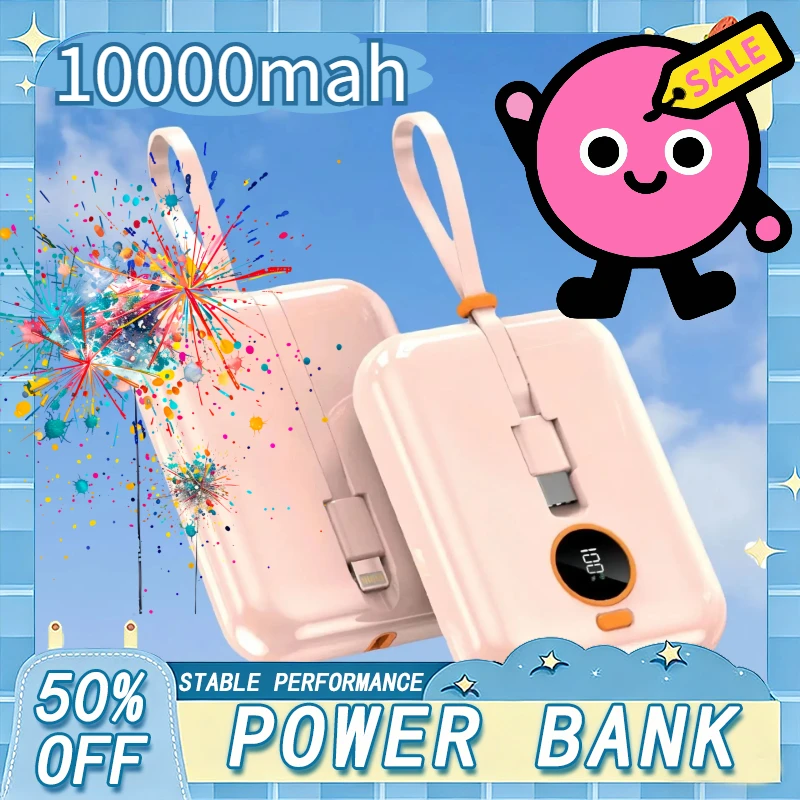 

10000mAh 66W High-Efficiency Fast Charging Power Bank with Digital Display External Battery Pack for IPhone Samsung Xiaomi