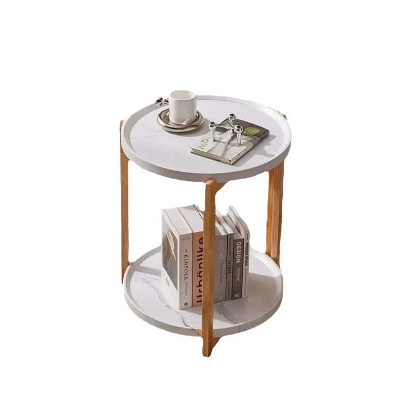 

Movable trolley side table, living room tea sofa kitchen trolley rubber wood rack, mobile coffee table