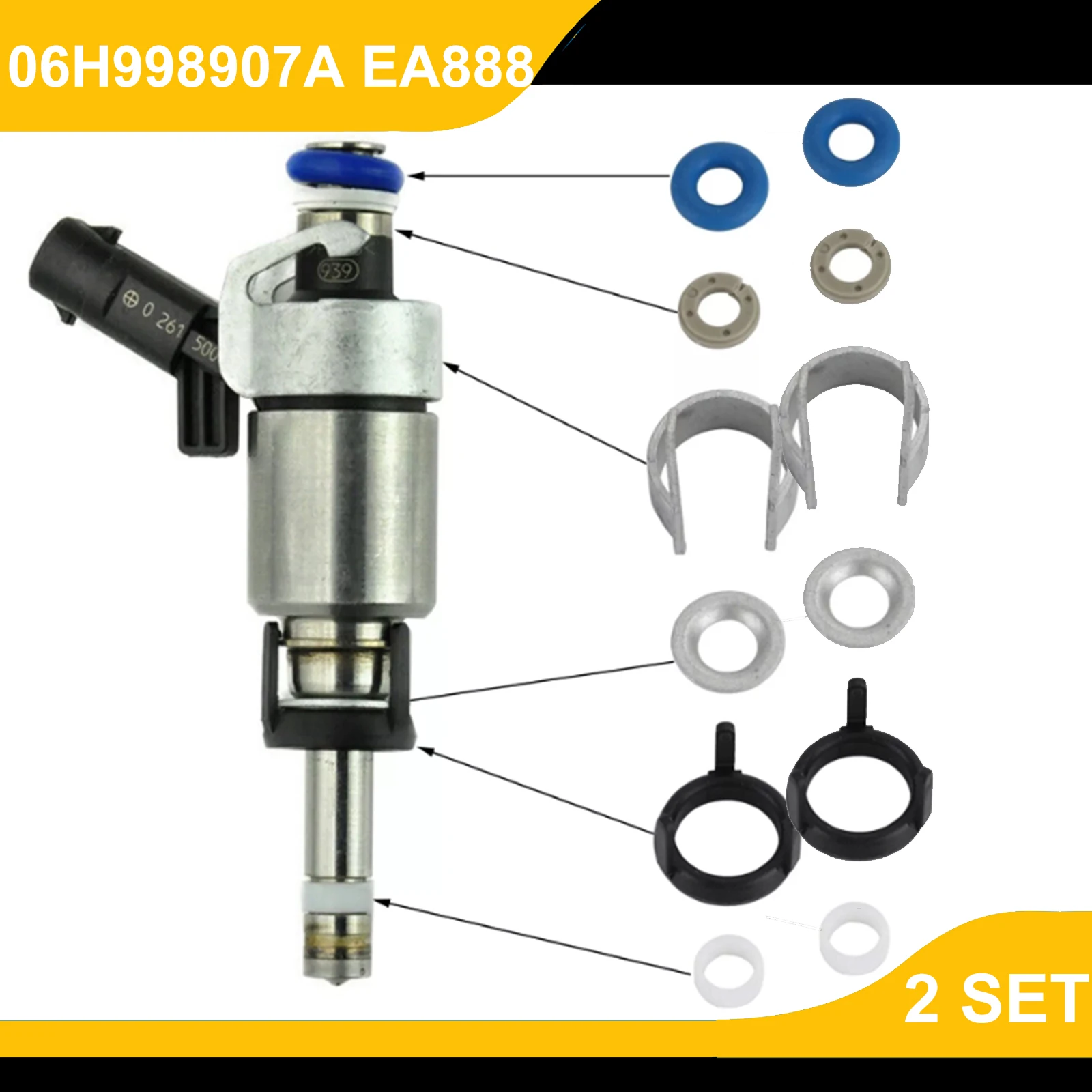 06H998907A EA888 Fuel Injector Ring Seal Kit 1.8T 2.0T FSI For Audi A3 A4 A5 A7 Q3 TT Roadster VW Beetle CC EOS Golf Mulitivan
