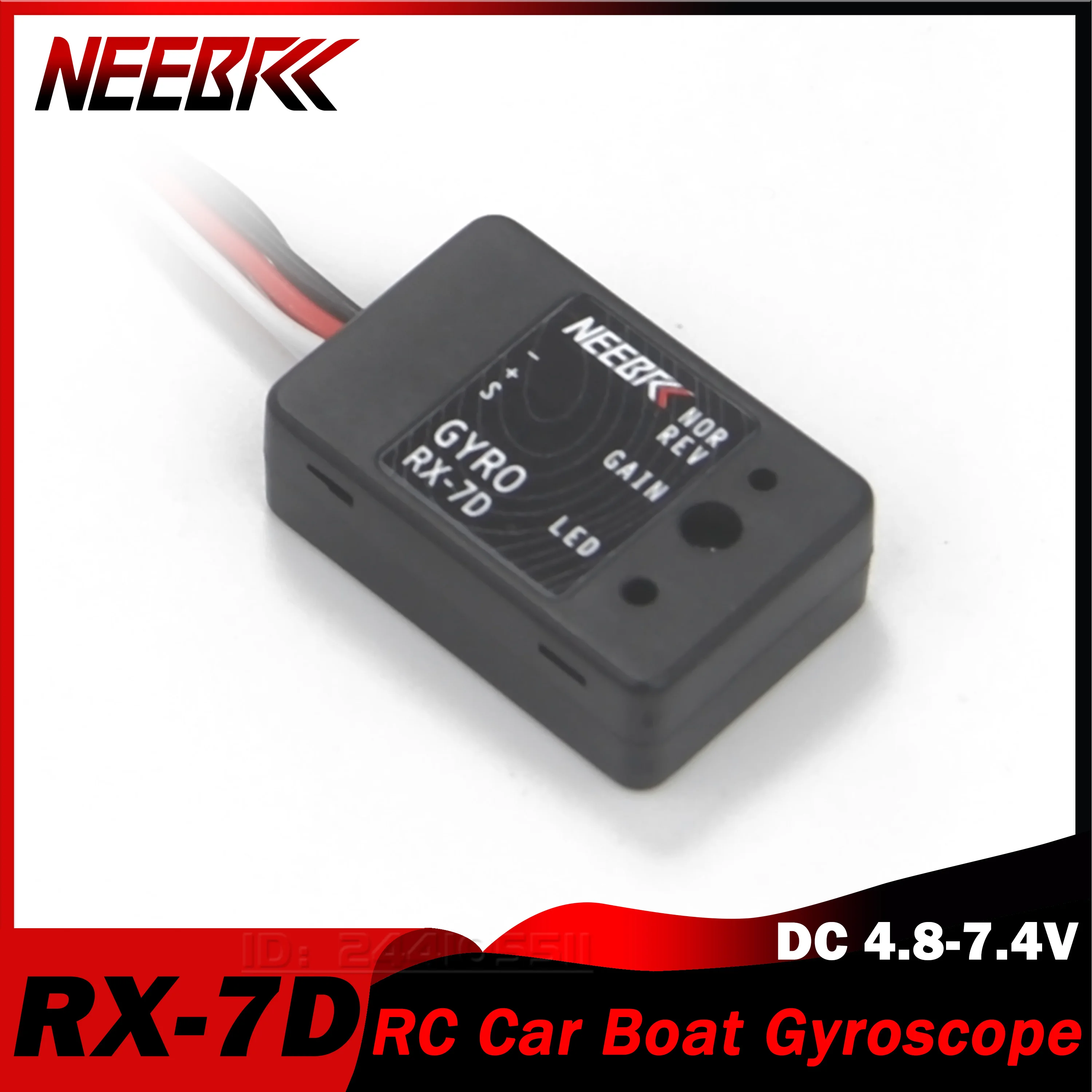 

NEEBRC Car Gyroscope RX-7D Mini Gyro Micro DC 4.8-7.4V for RC Racing Vehicle Boat Model Digital/Analog Servo Universal Receiver
