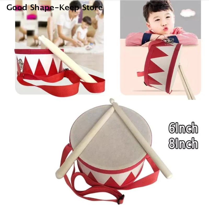 

Деревянный барабан для детей, развивающий музыкальный инструмент, игрушка для малышей, ручной барабан, табора