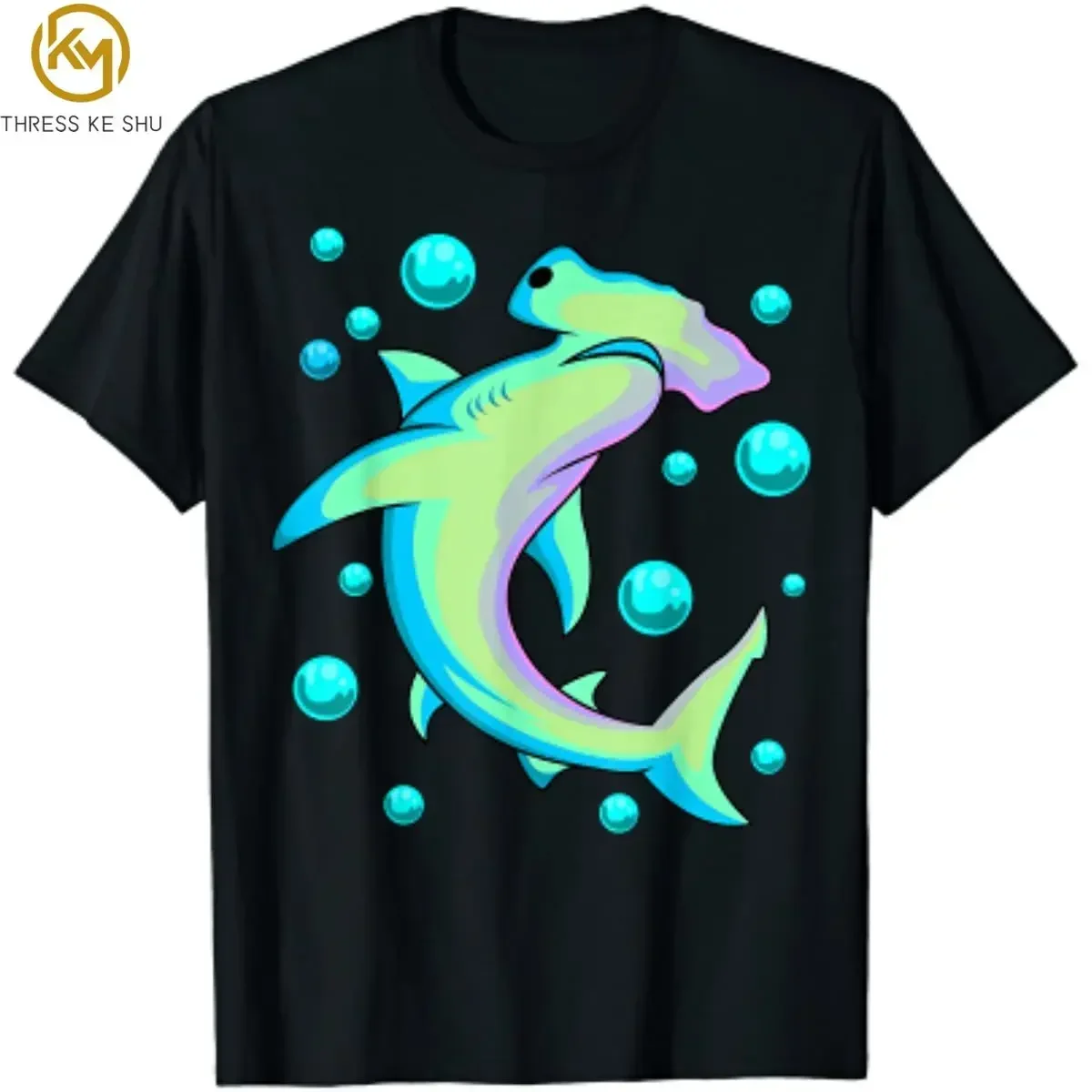 Print Hammerhead Shark T-Shirt Oversized T Shirt Mens T Shirts Cotton Daily Four Seasons Tees  Mens T Shirts Harajuku