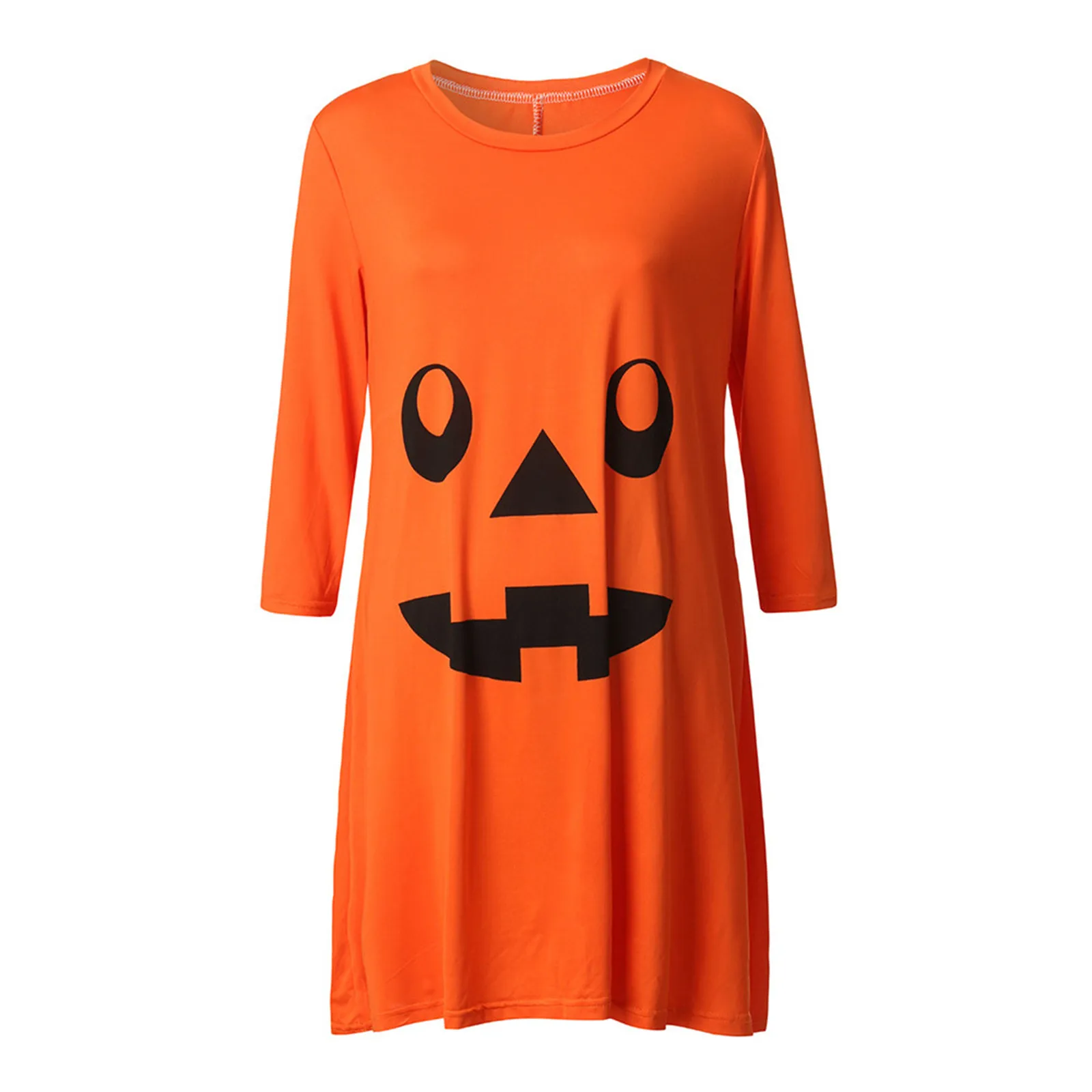 Autumn Casual Maternity Long Sleeve Dresses Pregnant Womens Cozy Nursing Nightgown Pregnancy Halloween Devil Print Causal Dress