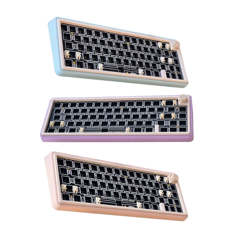 66 Key Hot Swappable 3 Modes Mechanical Keyboard Wireless/Corded/2.4Ghz Connection, Customizable Small Keypad Dropship