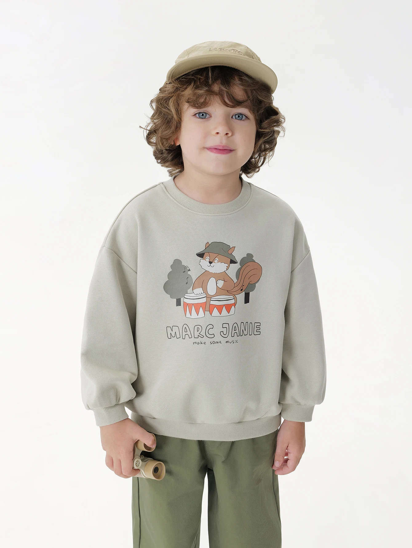 

MARC & JANIE Toddler Boy Soft Cute Squirrel Print Cotton Sweatshirt Top for Autumn 551127
