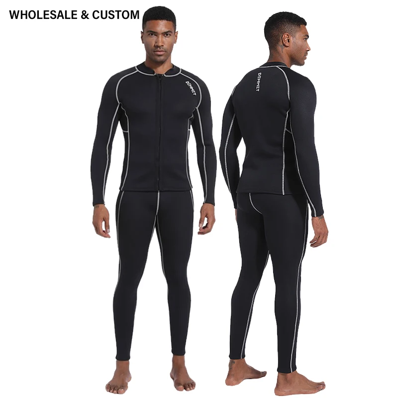 

DEMMET Wholesale Wetsuit Long Sleeve Split Top Pants Scuba Neoprene 1.5mm Diving Warm for Men Women Underwater Spearfishing Surf