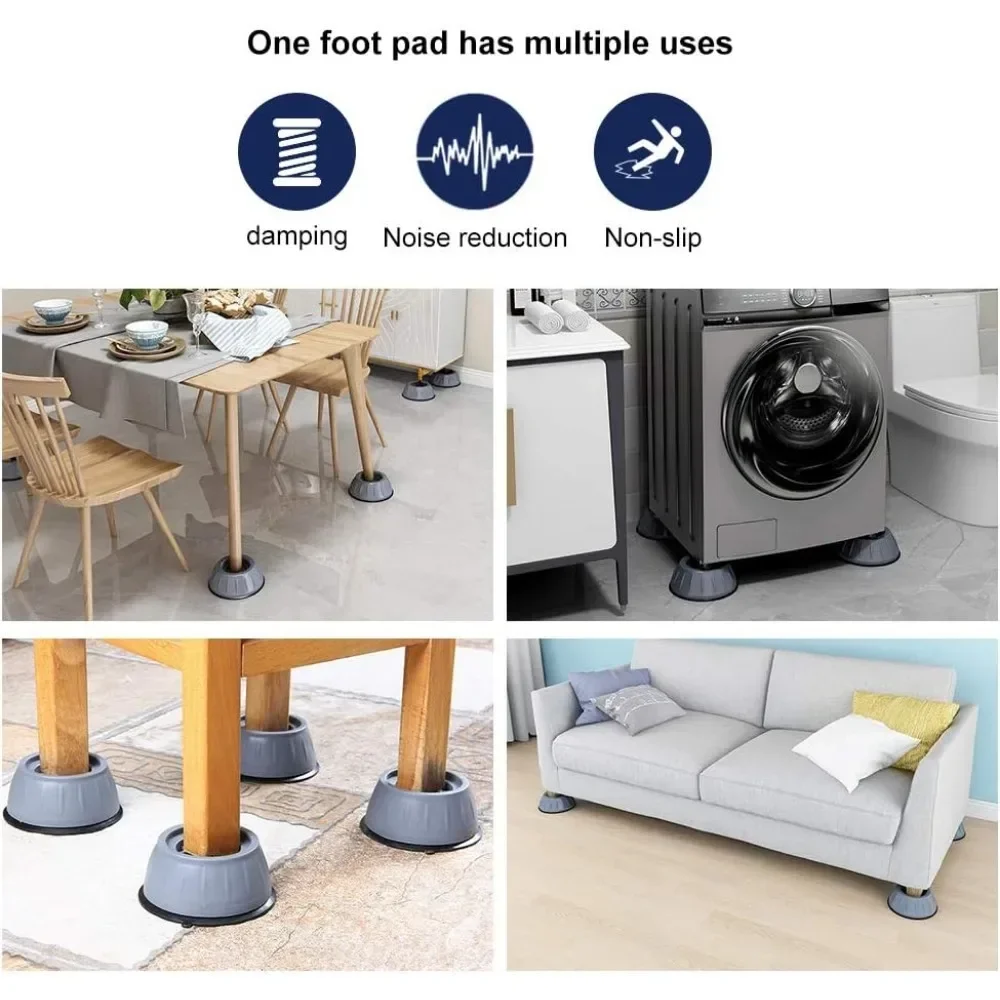 Washing Machine Mat 2/4/6/8 Pieces of Shockproof Mat Washing Rack Dryer Shockproof Support Anti-mobile Anti-slip Household Items
