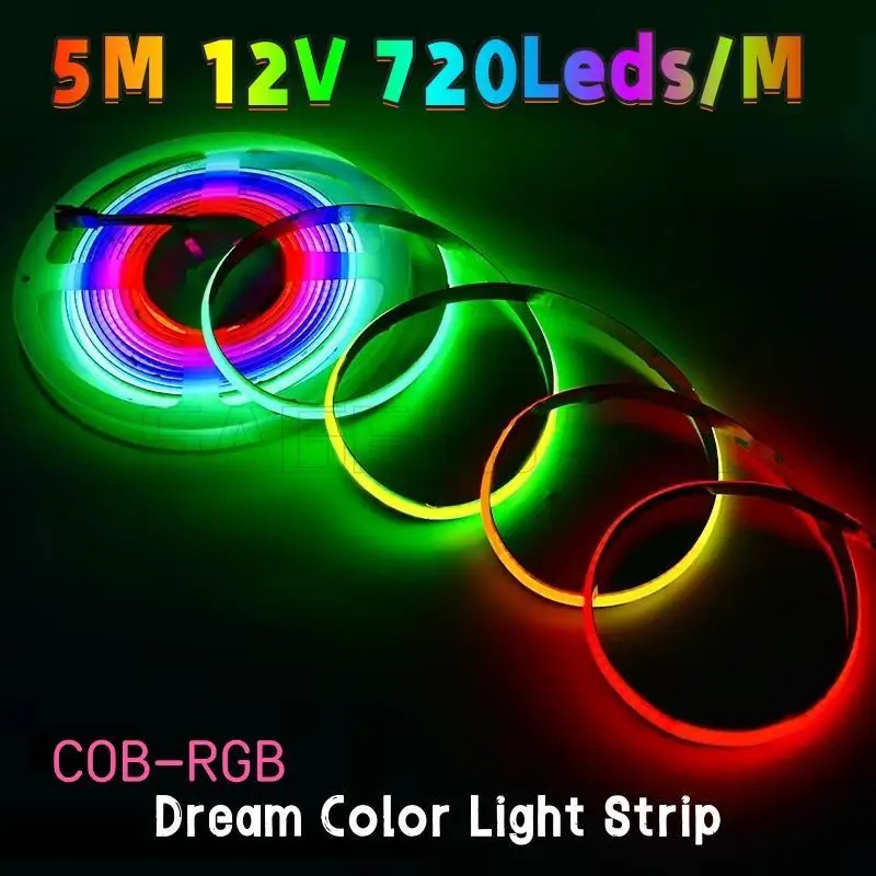 

Home Decor 720leds/m Dream Color Light Strip Cabinet Linear DC12V IC RGB COB Strip Uniform Magic Digital Cob LED Strip WS2811