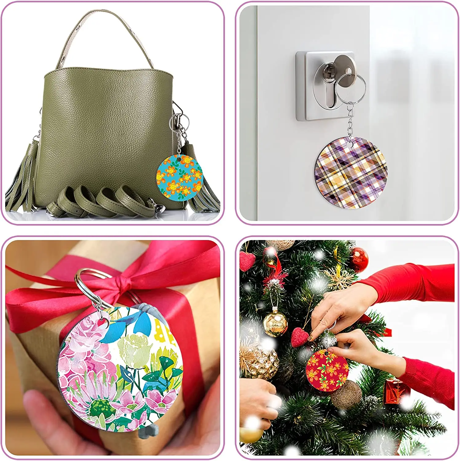 Sublimation Keychain Blanks Bulk 150Pcs Sublimation Blanks round Keychain MDF Round Keychain with keyring