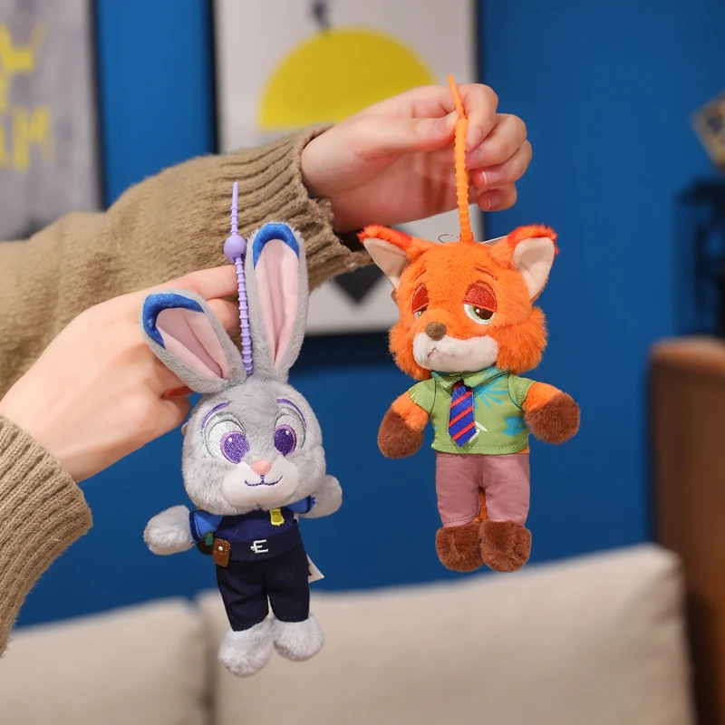 Disney Zootopia juguete colgante de peluche Nick Wilde Judith Laverne Hopps llavero de muñeco de peluche pareja encanto cumpleaños regalo de Navidad