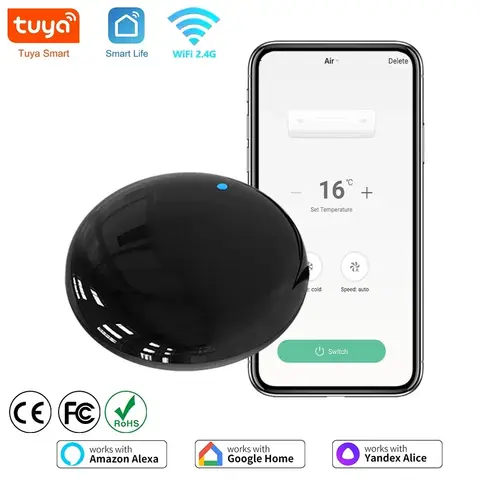 Tuya WiFi IR 원격 제어 TV 에어컨 용 스마트 범용 Alexa 원격 제어 Google 홈 Yandex Google과 함께 작동