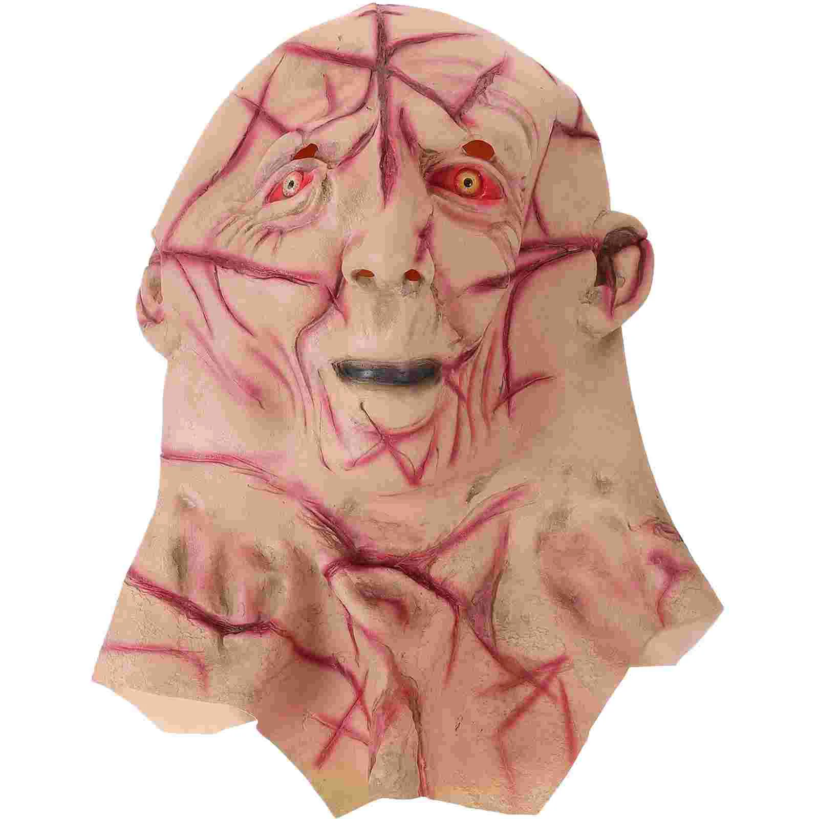 Cosplay Scary Bloody Hood 3D Realistische Gesichtsmaske Emulsionsmasken Gruseliges Halloween