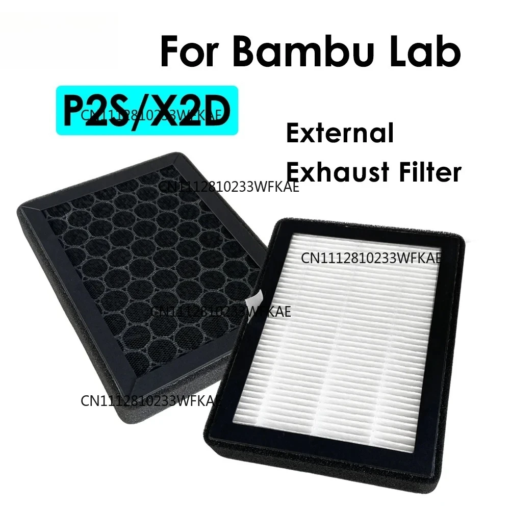 For Bambu Lab P2S X2D Accessories Upgrade External Exhaust Filter HEPA+Activated Carbon for Bambulab P2s Chamber Exhaust Fan Kit