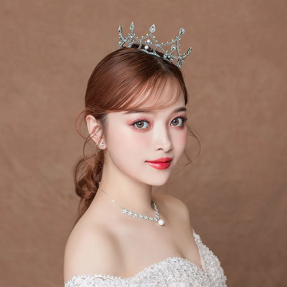 

1Pc Baroque Crown Women Hair Hoop Small Tiara Headdress Party Favors Topper Vintage Round Retro Style Wedding Engagement