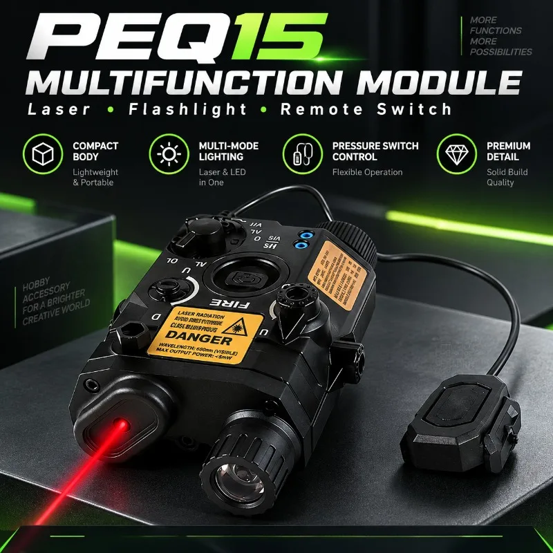 Portable PEQ15 Hobby Model Box with Bright Flashlight, Decor Fitting for Hobby Collection