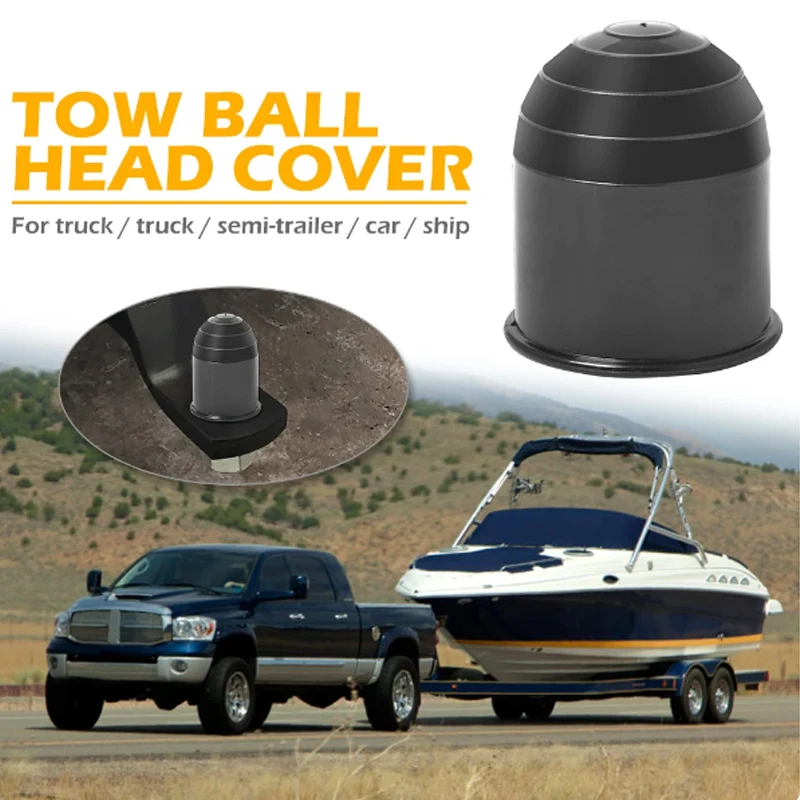 Universal 50MM Trailer Accessories Black Trailer Ball Cover Tow Bar Ball Cover Cap Hitch Protection Car Styling