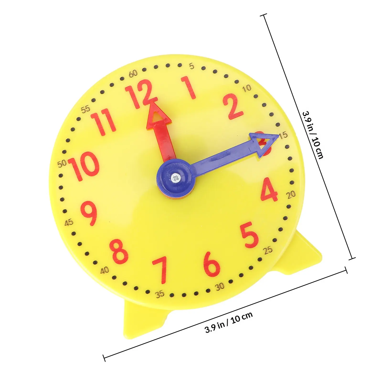 Small Round Learn Time Clock 2 Pin Linkage Desktop Teaching Clock for Primary School Early Education Kids Children Decor