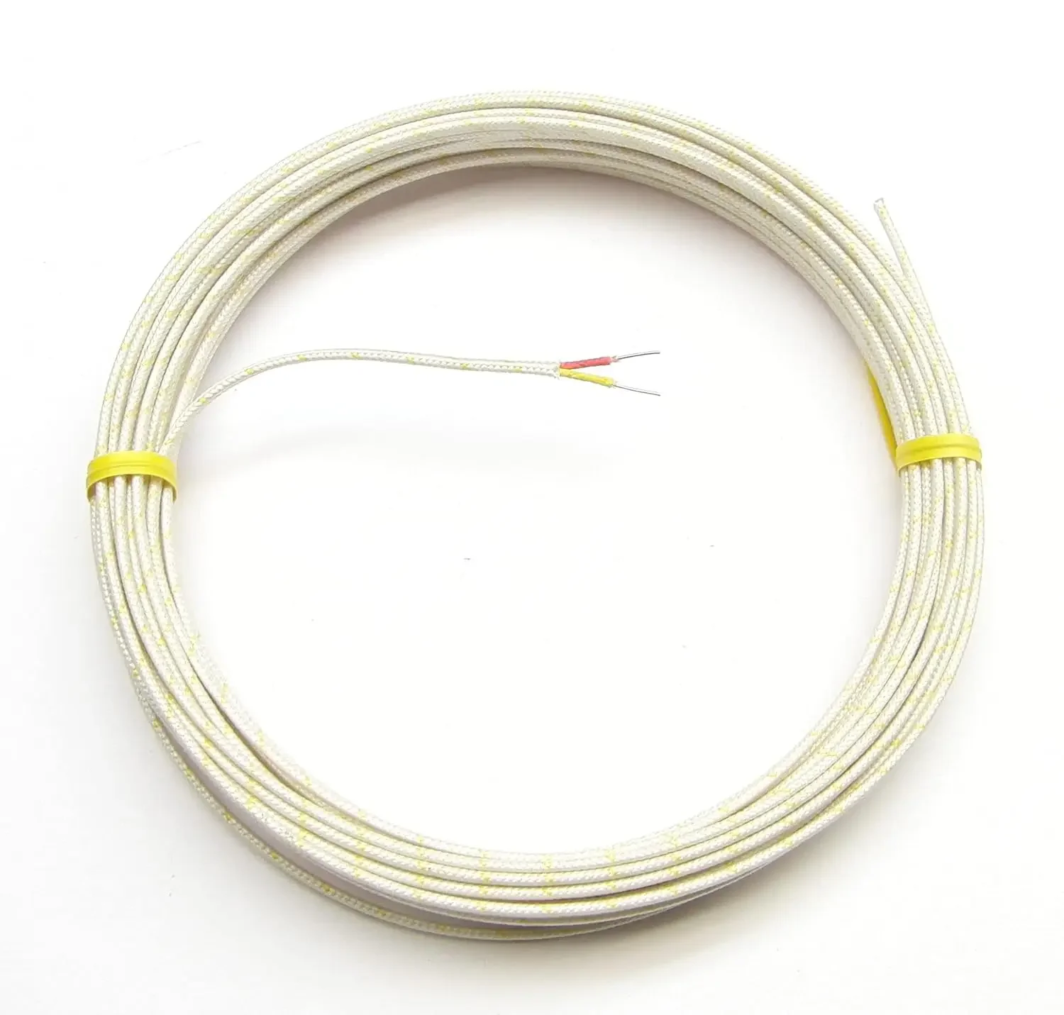 

1/10/30/50meter K-Type Thermocouple Wire AWG 24 Solid Type K with Braided Fiberglass Insulation roll 704℃