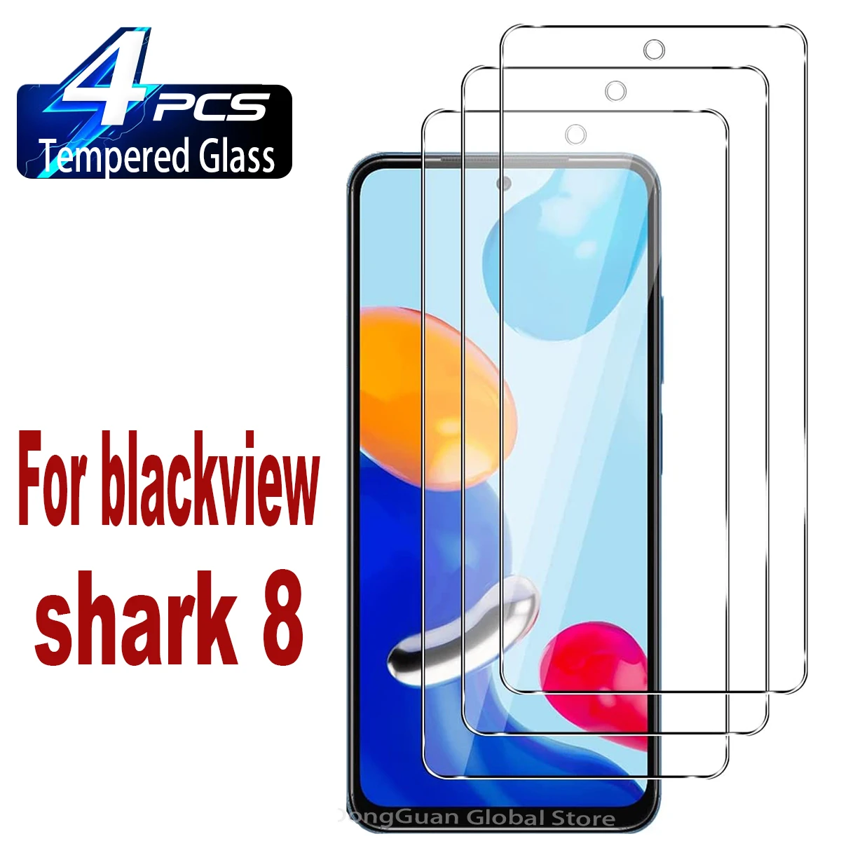 2/4Pcs Tempered Glass For blackview shark 8 Guard Protective Phone Glass Film