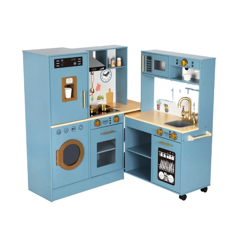 

Синий ужин, ночной кухонный набор, посудомоечная машина и духовка, набор для ролевых игр, большая игрушка для ролевых игр для детей