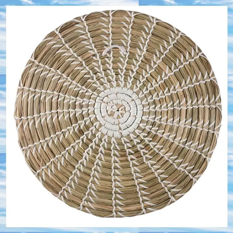 T31C-Handmade Hanging Wall Basket Decor(Set Of 3)Round Woven Basket ,Boho Home Decor Trays For Bedroom,Kitchen,Living Room image 5