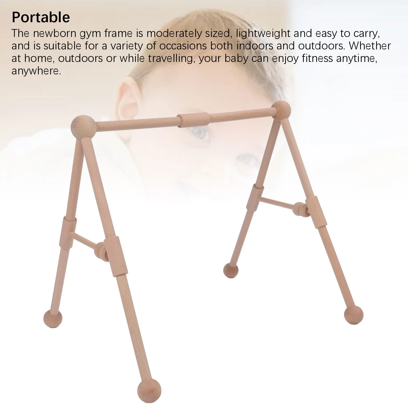 Wooden Baby Gym Motor Skills Development Interactive Toy Baby Essentials Baby Activity Hanging Bar for Outdoor Indoor