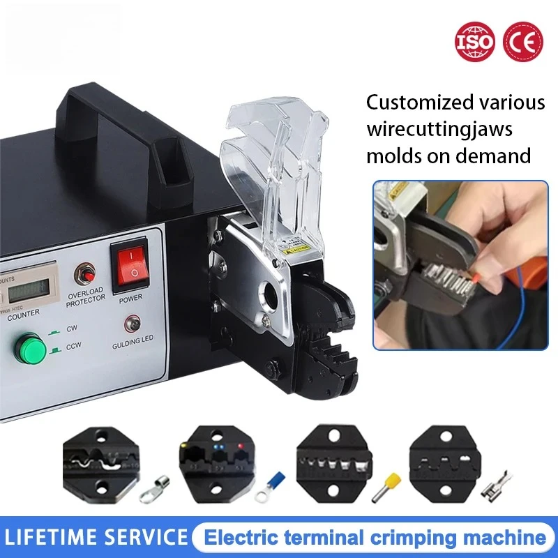 Terminal Crimping Machine Electrical Pneumatic Crimp Tools For Variety Terminals Equipped With 4 Crimping Dies Crimping Pliers