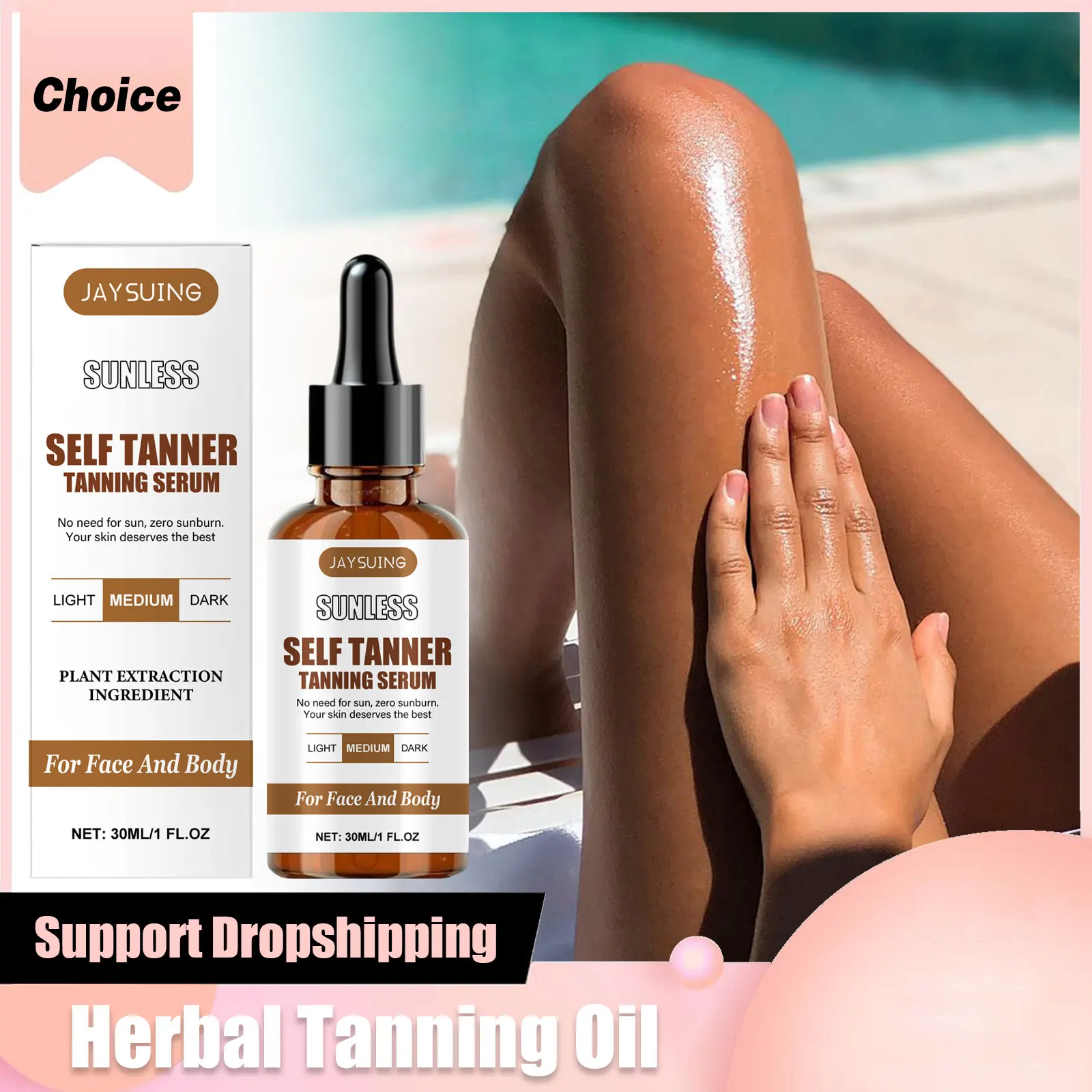 

Tanning Oil Organic Coconut Natural Dark Tanning Accelerator Moisturizing Hydrating Bronzing Tan Enhancer Tanner for Face Body